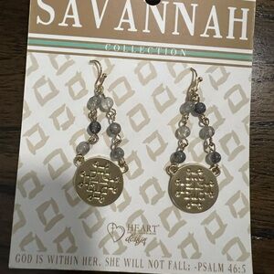 Coin Earth Tone Beaded Earrings